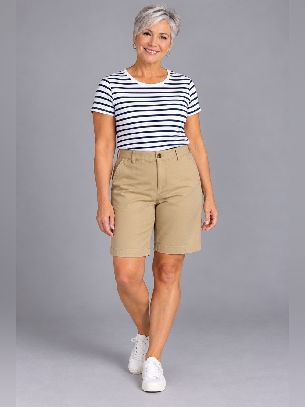 Khaki High Rise Bermuda Shorts 7” Inseam Size 14 NWT